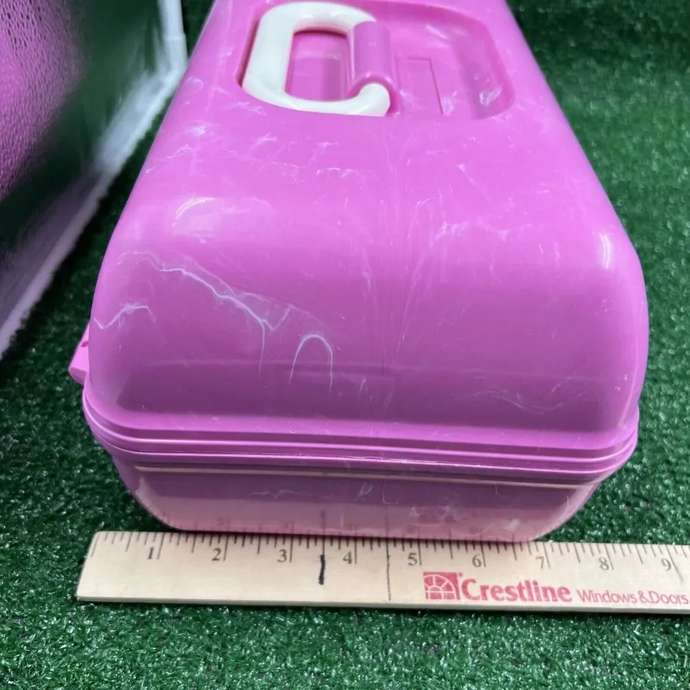 Caboodles of California Light Pastel Pink Swirl Large Makeup‎ Case #5626